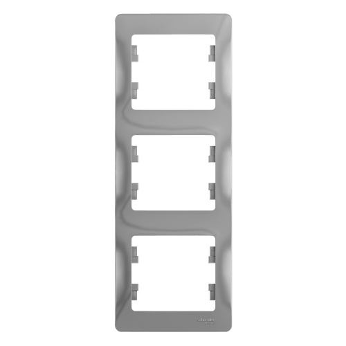 Systeme (Schneider) Electric GLOSSA 3-постовая РАМКА, вертикальная, АЛЮМИНИЙ