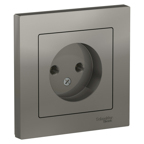 Systeme (Schneider) Electric ATLASDESIGN РОЗЕТКА без заземления, 16А, в сборе, СТАЛЬ ATN000940