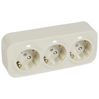 Quteo Розетка 3-ая с/з крем Legrand