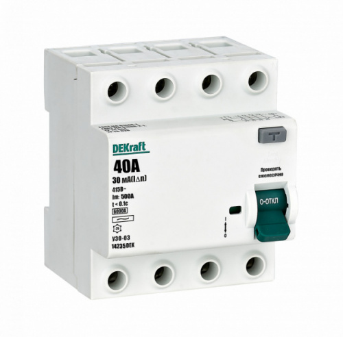 Systeme (Schneider) Electric УЗО DEKraft 4P 40А 30мА тип AC 6кА УЗО-03
