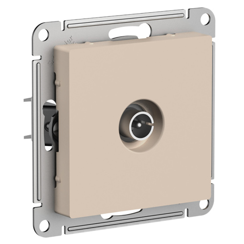 Systeme (Schneider) Electric ATLASDESIGN TV РОЗЕТКА проходная 4DB, механизм, ПЕСОЧНЫЙ ATN001292