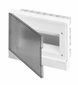 ABB  Бокс в нишу Basic E 12М белый серая прозрачная дверь (c клеммами) 1SZR004002A1204