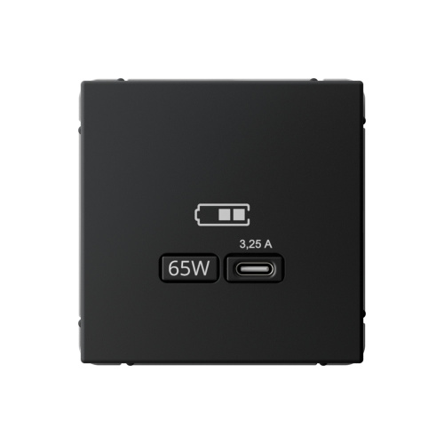 Systeme Electric ARTGALLERY USB РОЗЕТКА тип-С 65Вт высокоскор.заряд. QC, PD, механизм, КАРБОН
