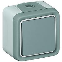 Legrand Plexo Кнопочный выключатель - Н.О. контакт серый - 10 A