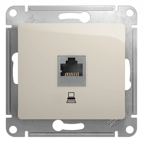 Systeme (Schneider) Electric GLOSSA РОЗЕТКА компьютерная RJ45 кат.5E, механизм, МОЛОЧНЫЙ