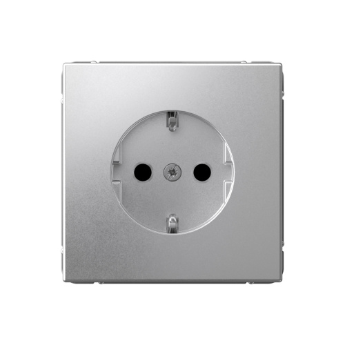 Systeme Electric ARTGALLERY РОЗЕТКА с заземлением со шторками, 16А, механизм, АЛЮМИНИЙ