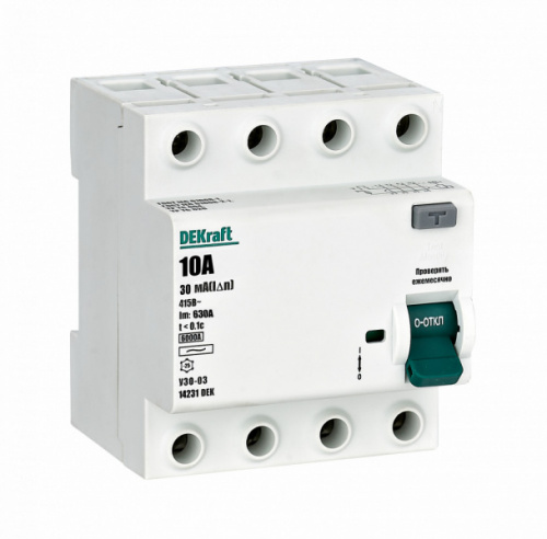 Systeme (Schneider) Electric УЗО DEKraft 4P 10А 30мА тип AC 6кА УЗО-03