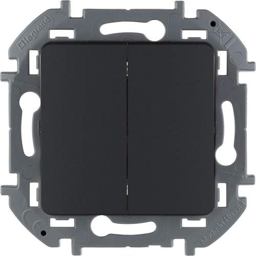 LEGRAND INSPIRIA выключатель двухклавишный антрацит (673623)