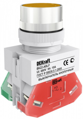 Schneider electric DEKraft Выкл. кноп. ABLF D22 ЖЕЛТЫЙ 220В ВK-22