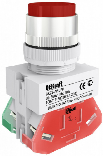 Schneider electric DEKraft Выкл. кноп. ABLFP D22 КРАСНЫЙ 220В ВK-22
