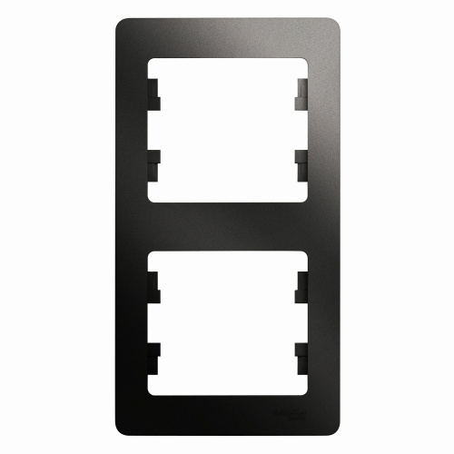 Systeme (Schneider) Electric GLOSSA 2-постовая РАМКА, вертикальная, АНТРАЦИТ