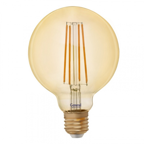 GENERAL лампа светодиодная декоративная GLDEN-G95S-8-230-E27-2700 Золотая (655307)