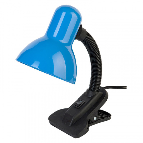 GENERAL светильник настольный на прищепке под лампу синий GTL-023-60-220 (800123)