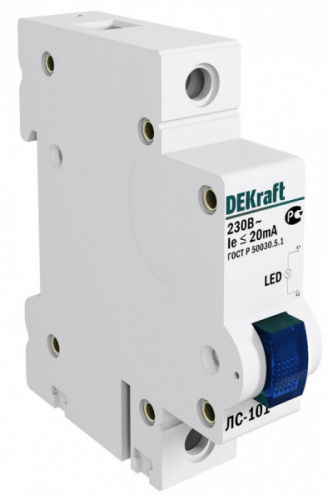 Schneider electric DEKraft Лампа сигнальная на DIN-рейку 1P СИНЯЯ LED ЛС-101 220В