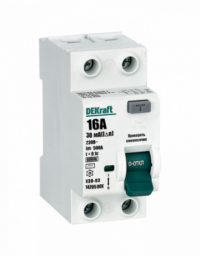Systeme (Schneider) Electric УЗО DEKraft 2P 16А 30мА тип AC 6кА УЗО-03