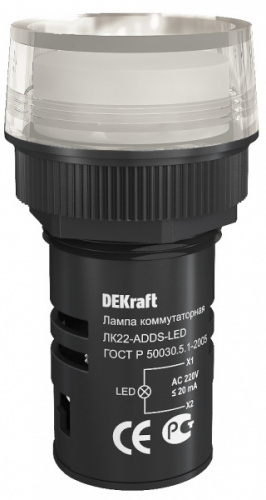 Schneider electric DEKraft Лампа комм. ADDS D22 БЕЛЫЙ LED 220В ЛK-22