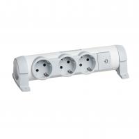 Колодка 3 гнезда с\з с Выключатель Legrand