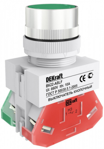 Schneider electric DEKraft Выкл. кноп. ABLF D22 ЗЕЛЕНЫЙ 220В ВK-22