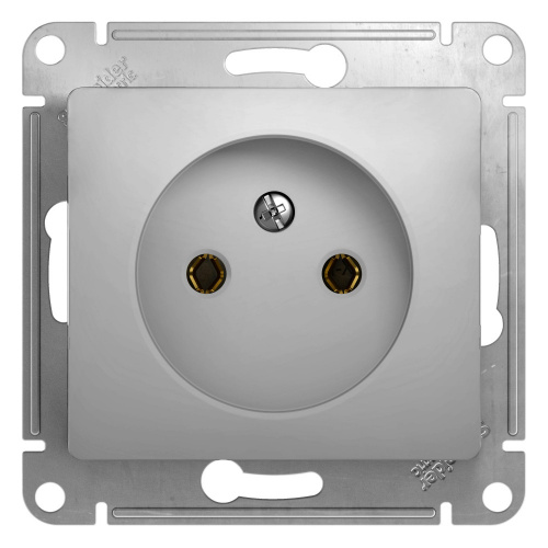 Systeme (Schneider) Electric GLOSSA РОЗЕТКА без заземления, АЛЮМИНИЙ
