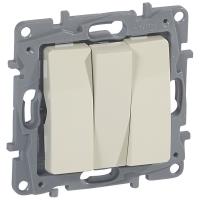 Выключатель трехклавишный Legrand Etika 10A 250B слоновая кость (672313)