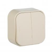 Quteo Выключатель 2 кл. крем Legrand