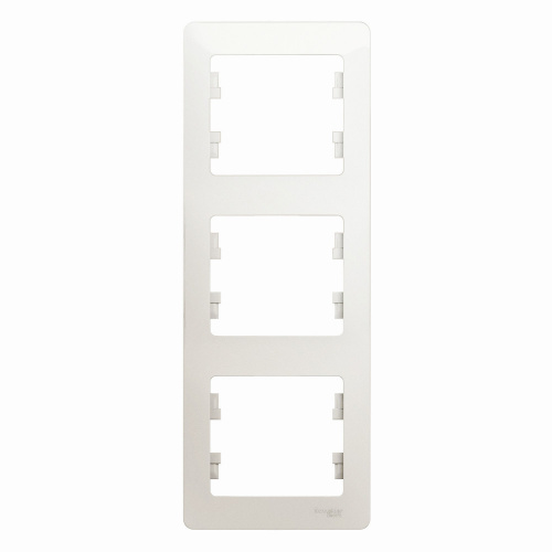 Systeme (Schneider) Electric GLOSSA 3-постовая РАМКА, вертикальная, ПЕРЛАМУТРОВЫЙ