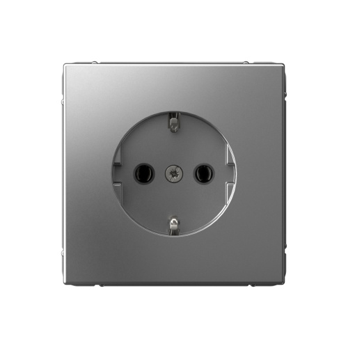 Systeme Electric ARTGALLERY РОЗЕТКА с заземлением, 16А, механизм, СТАЛЬ