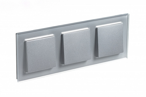 Systeme (Schneider) Electric ATLASDESIGN NATURE 3-постовая РАМКА, СТЕКЛО АЛЮМИНИЙ (ATN320303)