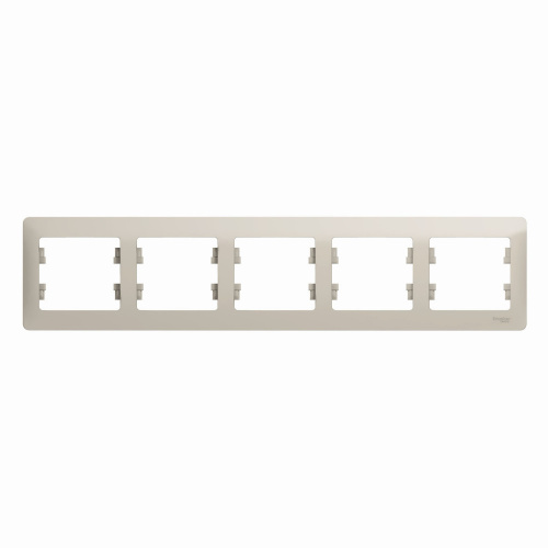 Systeme (Schneider) Electric GLOSSA 5-постовая РАМКА, горизонтальная, МОЛОЧНЫЙ