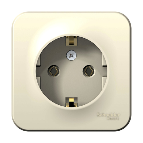 Schneider electric BLANCA РОЗЕТКА с/з без штор. ИЗОЛ.ПЛ., 16А, 250В, МОЛОЧНЫЙ