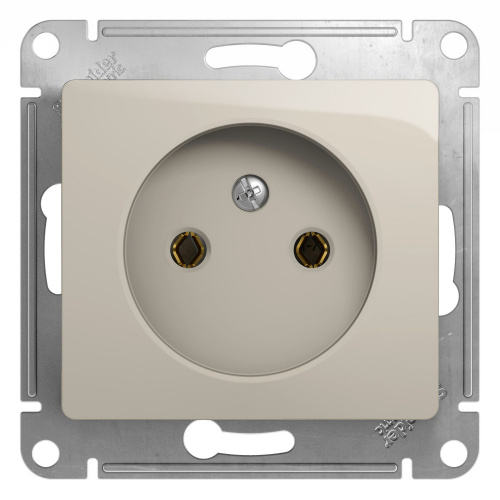 Systeme (Schneider) Electric GLOSSA РОЗЕТКА без заземления,16А, 250В, механизм, МОЛОЧНЫЙ