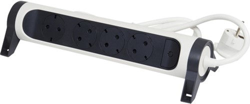 Legrand Удлинитель с поворотным основанием серии "Комфорт" 4 x 2К+З с кабелем 3 м., цвет: бело-черный