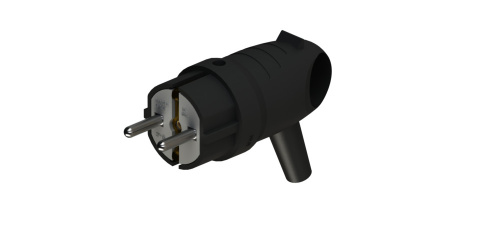 Systeme Electric MultiSet Вилка 2К+З угловая каучуковая 16А/250В IP44 Чёрная