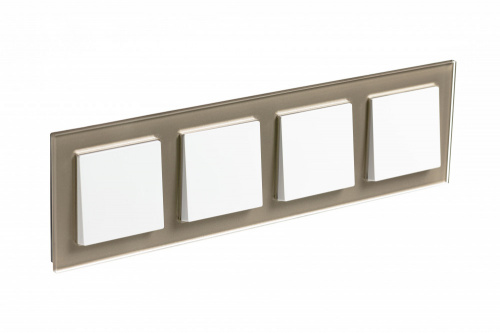 Systeme (Schneider) Electric ATLASDESIGN NATURE 4-постовая РАМКА, СТЕКЛО ШАМПАНЬ (ATN320504)