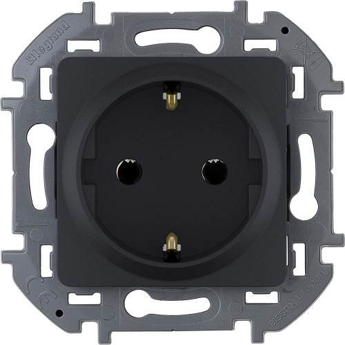 LEGRAND INSPIRIA розетка с заземлением (немецкий стандарт) антрацит (673723)