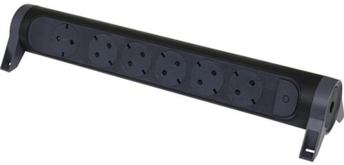 Legrand Колодка с поворотным основанием серии "Комфорт" 6 x 2К+З, цвет: черный