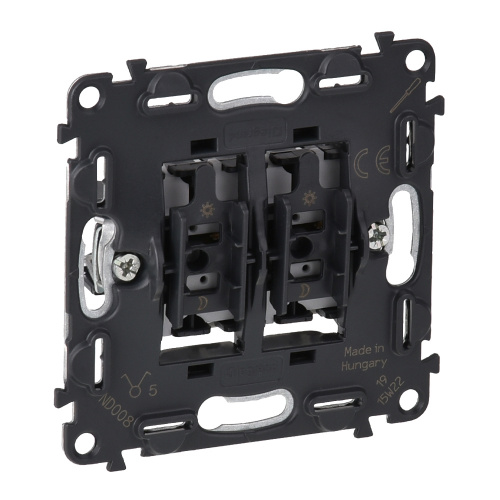 Valena IN'MATIC. Выключатель двухклавишный 10А 250В. Безвинтовые зажимы