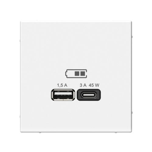 Systeme Electric ARTGALLERY USB РОЗЕТКА A + тип-C 45Вт высокоскор.заряд. QC, PD, механизм, ЛОТОС