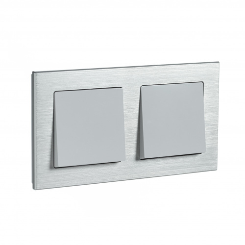 Systeme (Schneider) Electric ATLASDESIGN NATURE 2-постовая РАМКА, МЕТАЛЛ СЕРЕБРО (ATN312102)