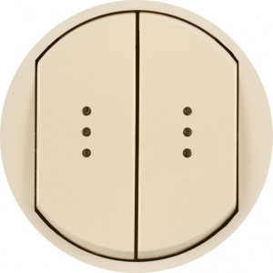Legrand Celiane лицевая панель выключателя двухклавишного с индикацией, слоновая кость (066211)