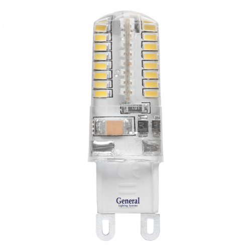GENERAL лампа светодиодная капсульная GLDEN-G9-5-S-220-4500 силикон (653700)