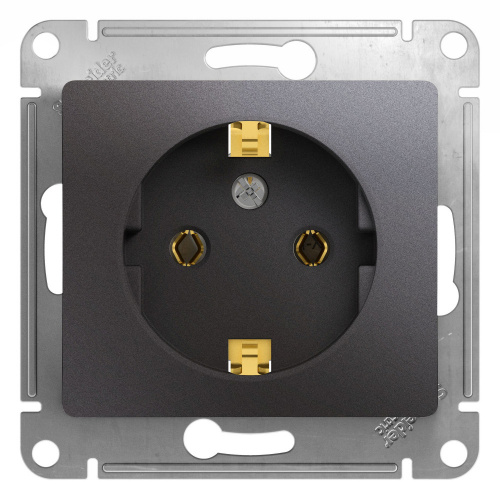 Systeme (Schneider) Electric GLOSSA РОЗЕТКА с заземлением,16А, 250В, механизм, ГРАФИТ