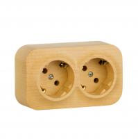 Quteo Розетка 2-ая с/з дерево Legrand