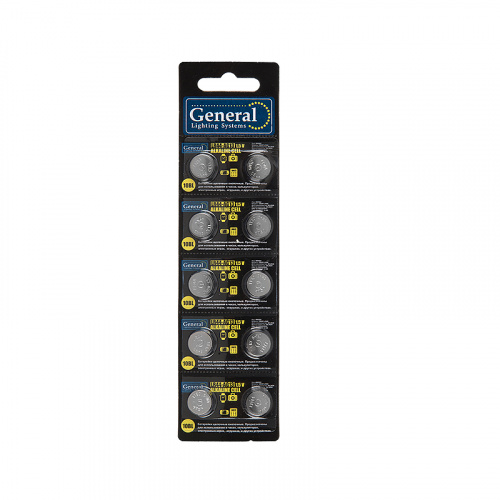 GENERAL батарейка кнопочная щелочная GBAT-LR44 (AG13)