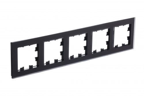 Systeme (Schneider) Electric ATLASDESIGN NATURE 5-постовая РАМКА, МАТОВОЕ ОРГАНИЧЕСКОЕ СТЕКЛО ЧЕРНЫЙ ATN331005