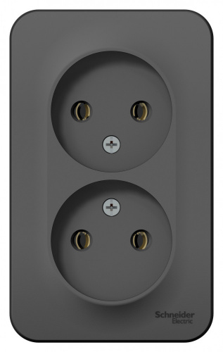 Systeme (Schneider) Electric BLANCA О/У РОЗЕТКА двойная без заземления без штор., 16А, 250В, АНТРАЦИТ