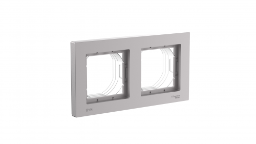 Systeme (Schneider) Electric ATLASDESIGN AQUA 2-постовая РАМКА IP44, АЛЮМИНИЙ ATN440302
