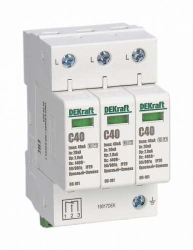 Schneider electric DEKraft Ограничитель перенапряжений 3P 40кА класс C 440В