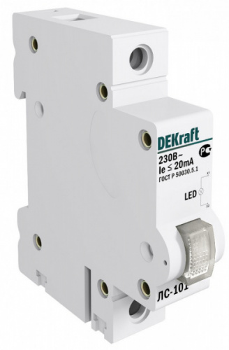 Schneider electric DEKraft Лампа сигнальная на DIN-рейку 1P БЕЛАЯ LED ЛС-101 220В